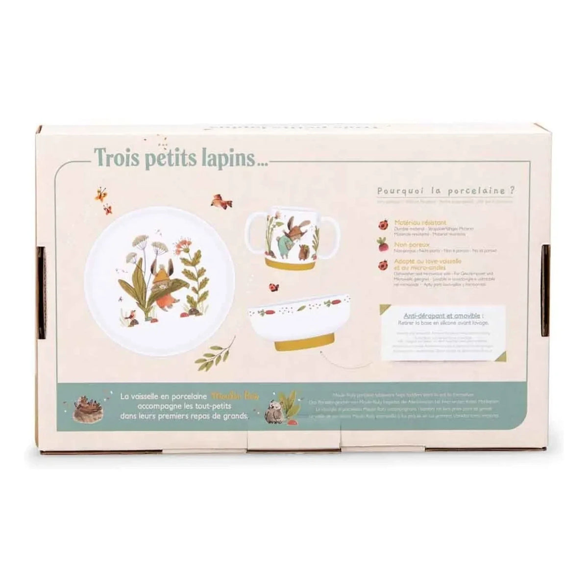 Moulin Roty - Trois petits lapins Porcelain Tableware Set
