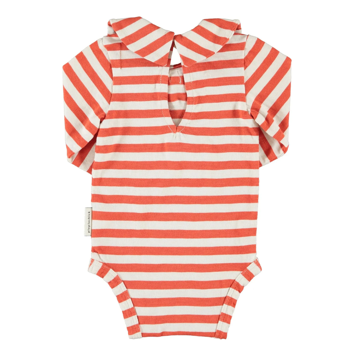 Piupiuchick - Striped Navy Collar Bodysuit | Orange