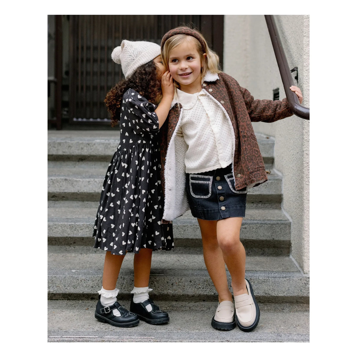 Rylee + Cru - Pink Hearts Dress | Black