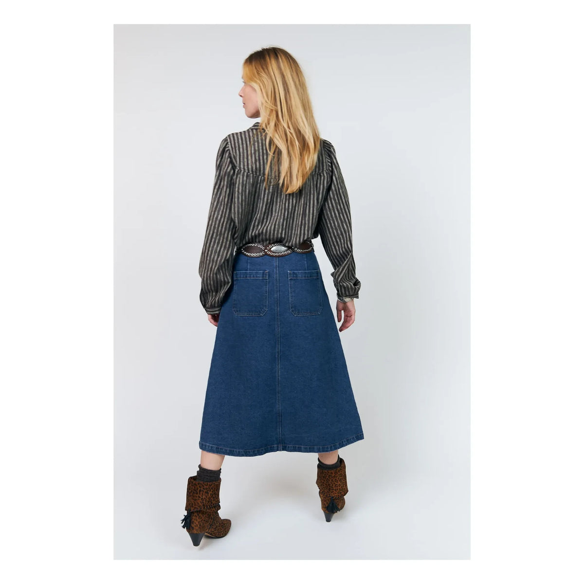 Lollys Laundry - Lennon Denim Cotton Skirt | Blue