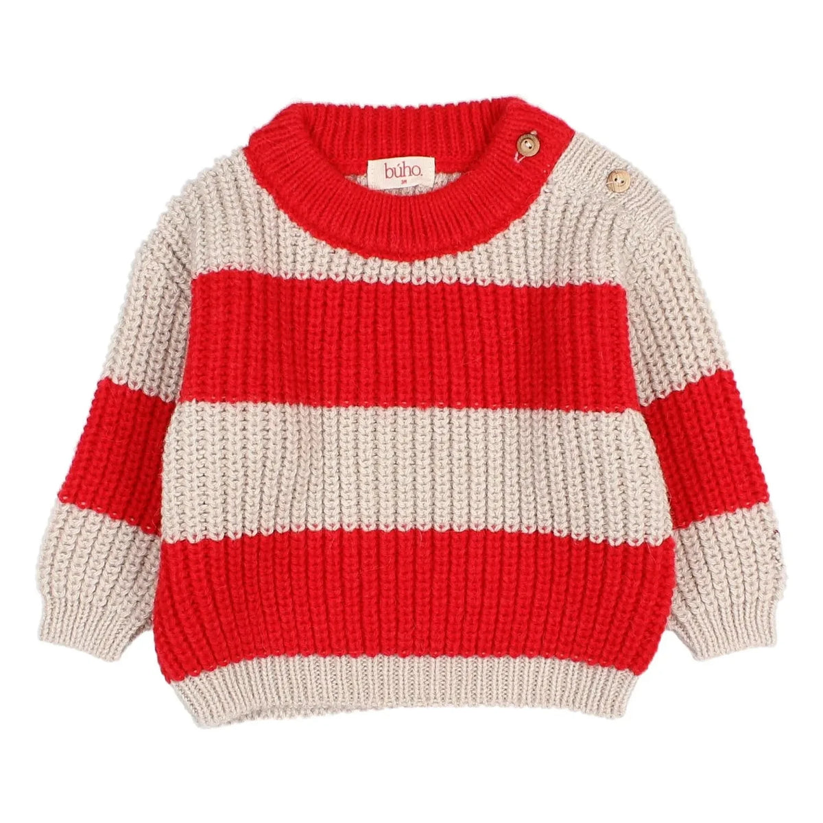 Búho - Red Striped Baby Sweater