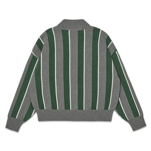 Main Story - Organic Cotton Striped Logo Sweatshirt | Gray