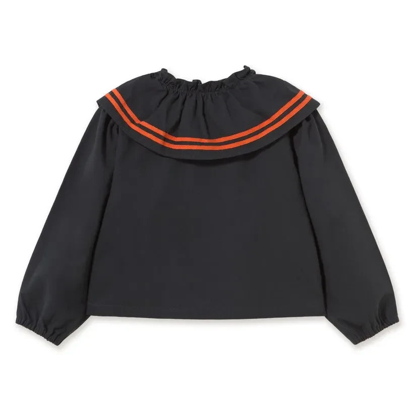 Tinycottons - Striped Collar Blouse | Dark Blue