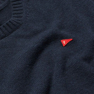 Forét - Flag Patterned Wool Sweater | Navy Blue