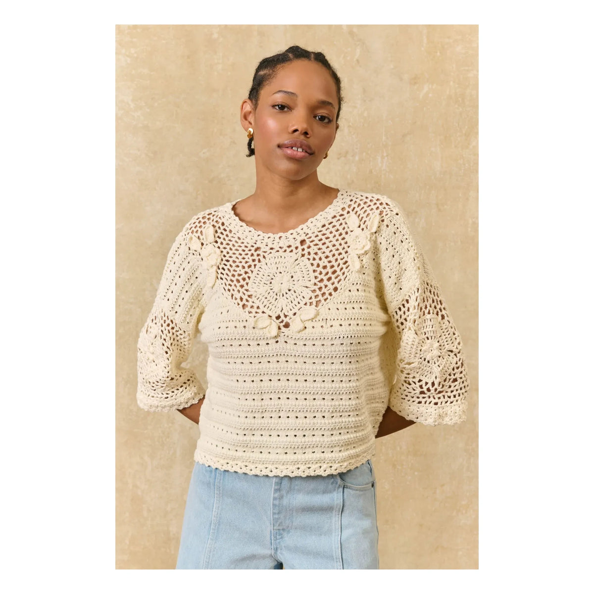 Louise Misha - Eleanor Cotton Top | Cream