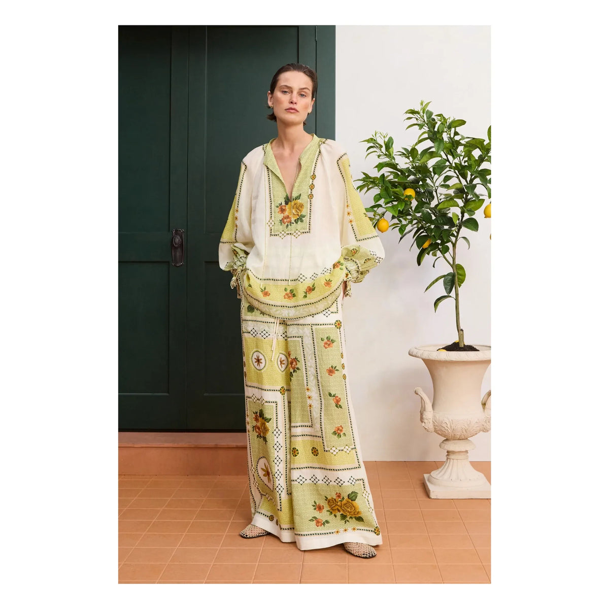 Alémais - Dixie Linen Trousers | Yellow