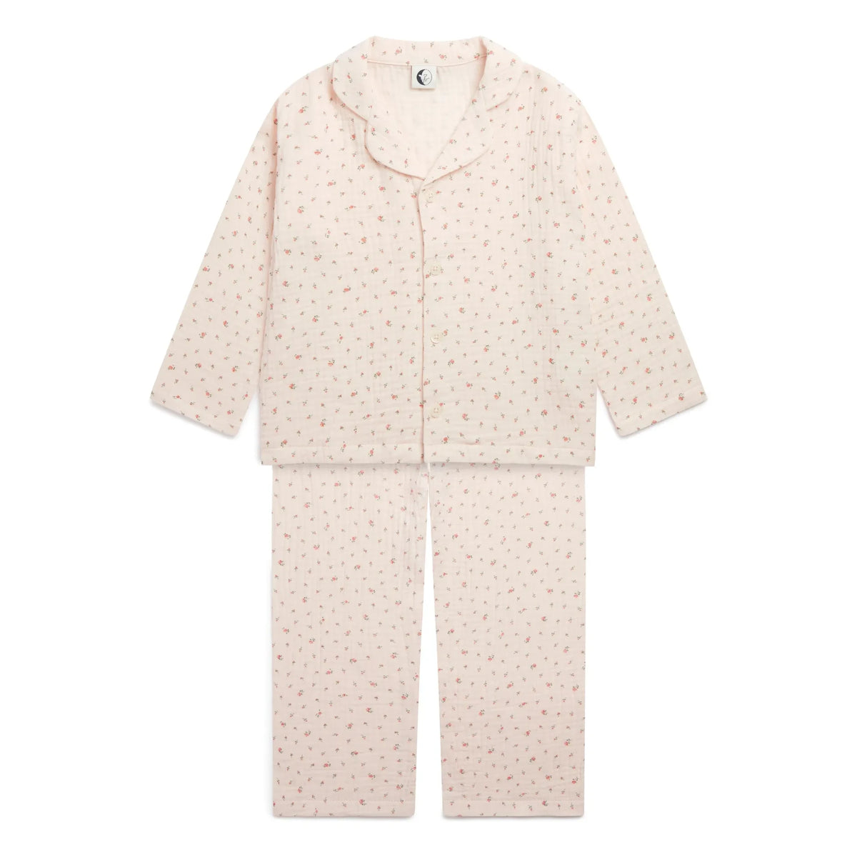 Sleepy Doe - Organic Cotton Gingham Floral Pajamas | Light Pink