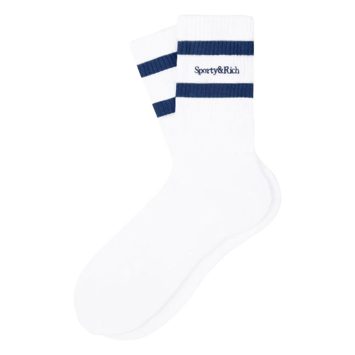 Sporty & Rich - Serif Logo Socks | White