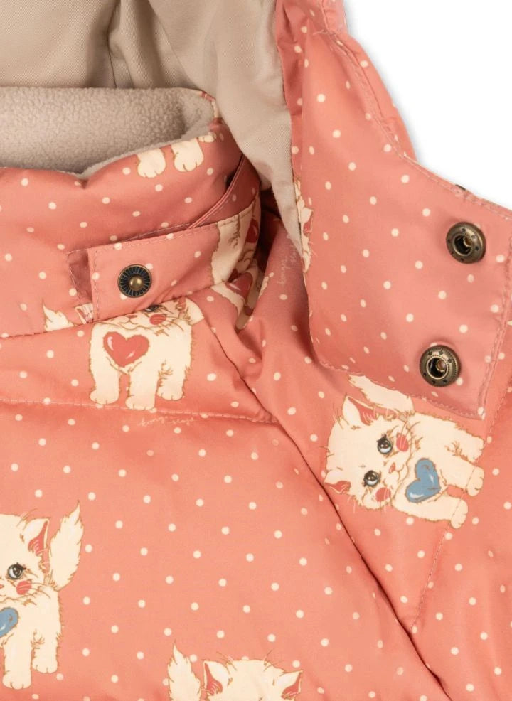 Konges Sløjd - Nuka Cats Hooded Puffer Jacket Recycled Fill | Pink
