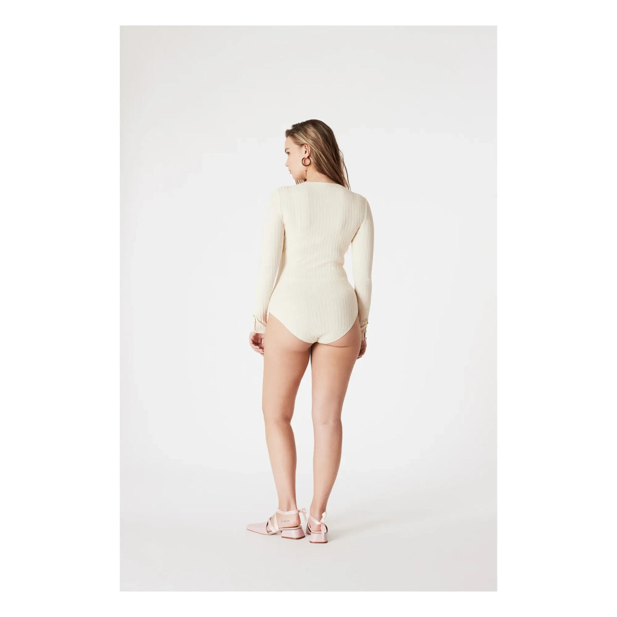 Icon - Claudia Organic Cotton Ribbed Bodysuit | Ecru