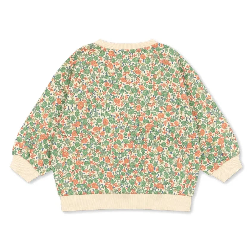 Konges Sløjd - Loupy Floral Print Organic Cotton Sweatshirt | Green