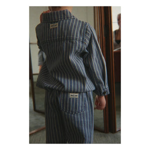 Konges Sløjd - Organic Cotton Striped Denim Pants | Blue