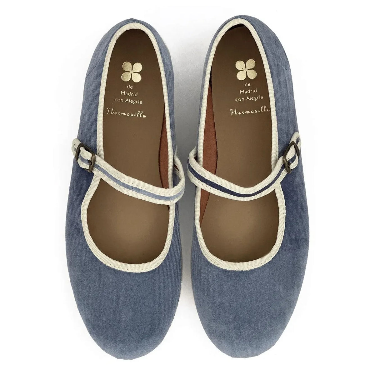 Hermosilla - Arcachon Velvet Ballerina Shoes - Women's Collection | Blue