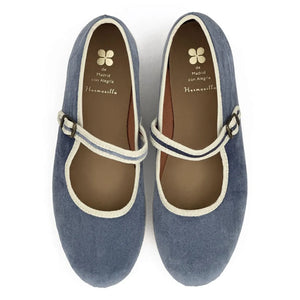 Hermosilla - Arcachon Velvet Ballerina Shoes - Women's Collection | Blue