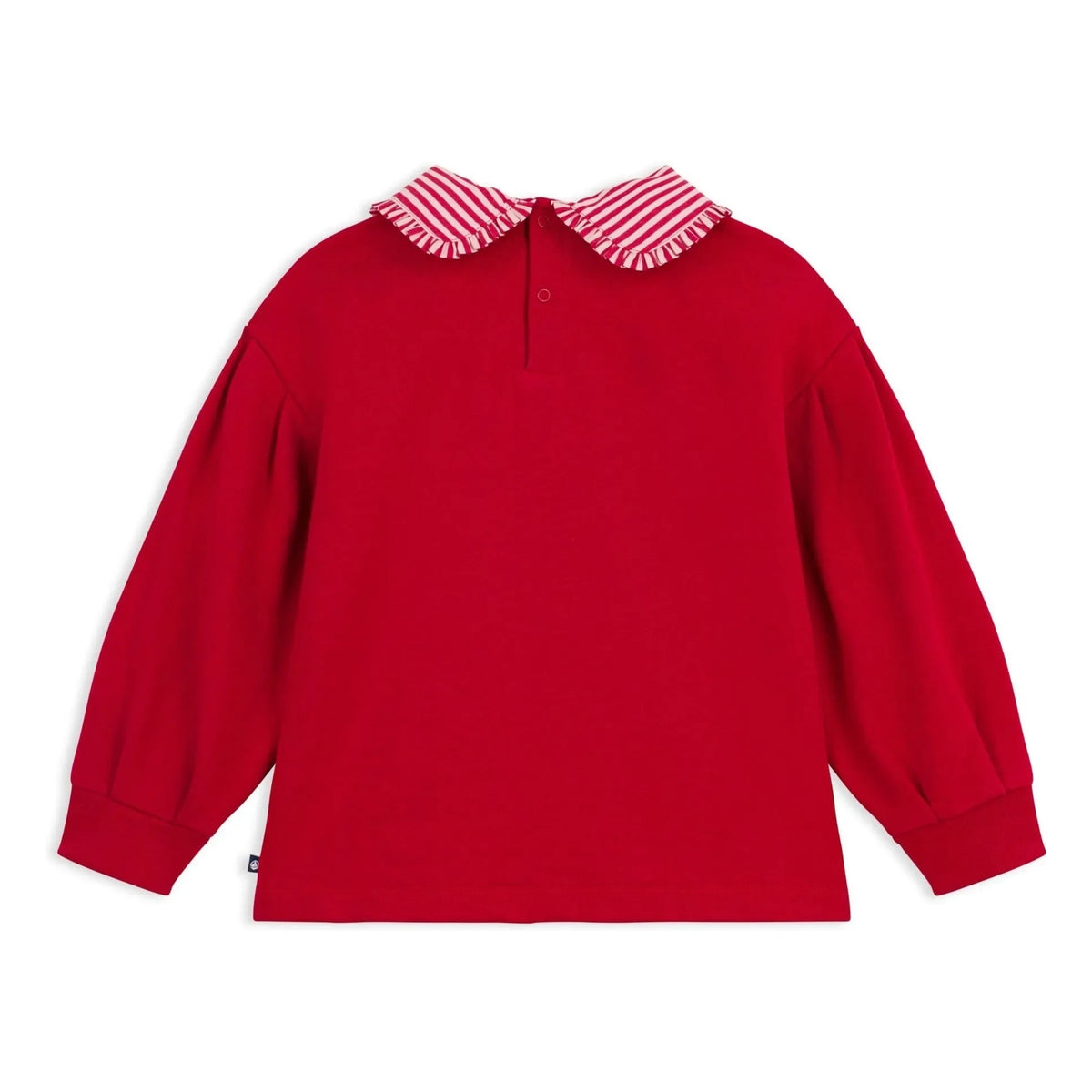 Petit Bateau - Striped Neck Sweat Organic Cotton | Red