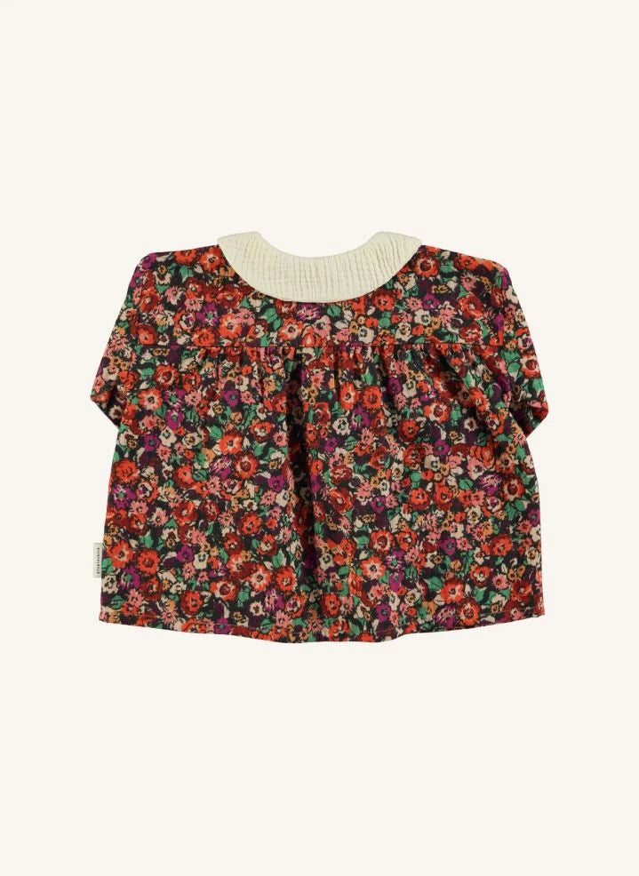 Piupiuchick - Claudine Collar Floral Blouse | Black