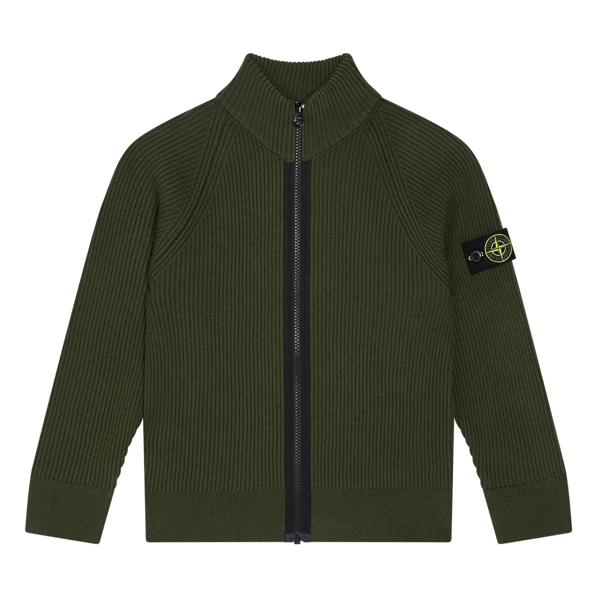 Stone Island - Wool Logo Zip-Up Vest | Khaki