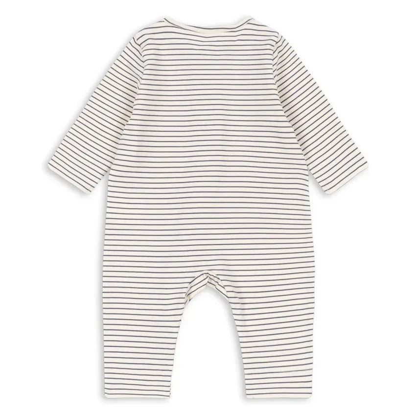 Konges Sløjd - Basic Striped Organic Cotton Romper | Ecru
