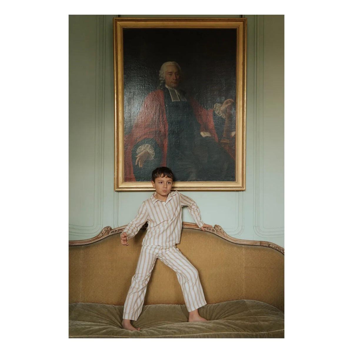 Risu Risu - Navigo Striped Organic Cotton Pajamas | Natural