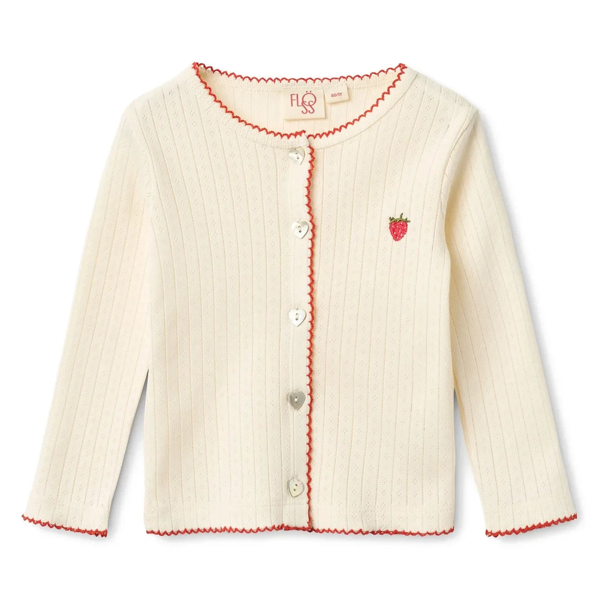 Flöss - Flora Pointelle Cardigan | Cream