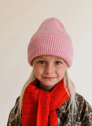 Hvid - Fonzie Merino Wool Beanie | Candy Pink