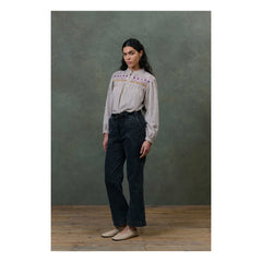 Louise Misha - Arlovie Organic Cotton Trousers - Women's Collection | Coal