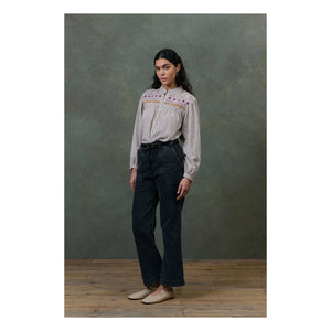 Louise Misha - Arlovie Organic Cotton Trousers - Women's Collection | Coal