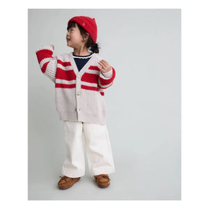 Búho - Striped Cardigan | Red