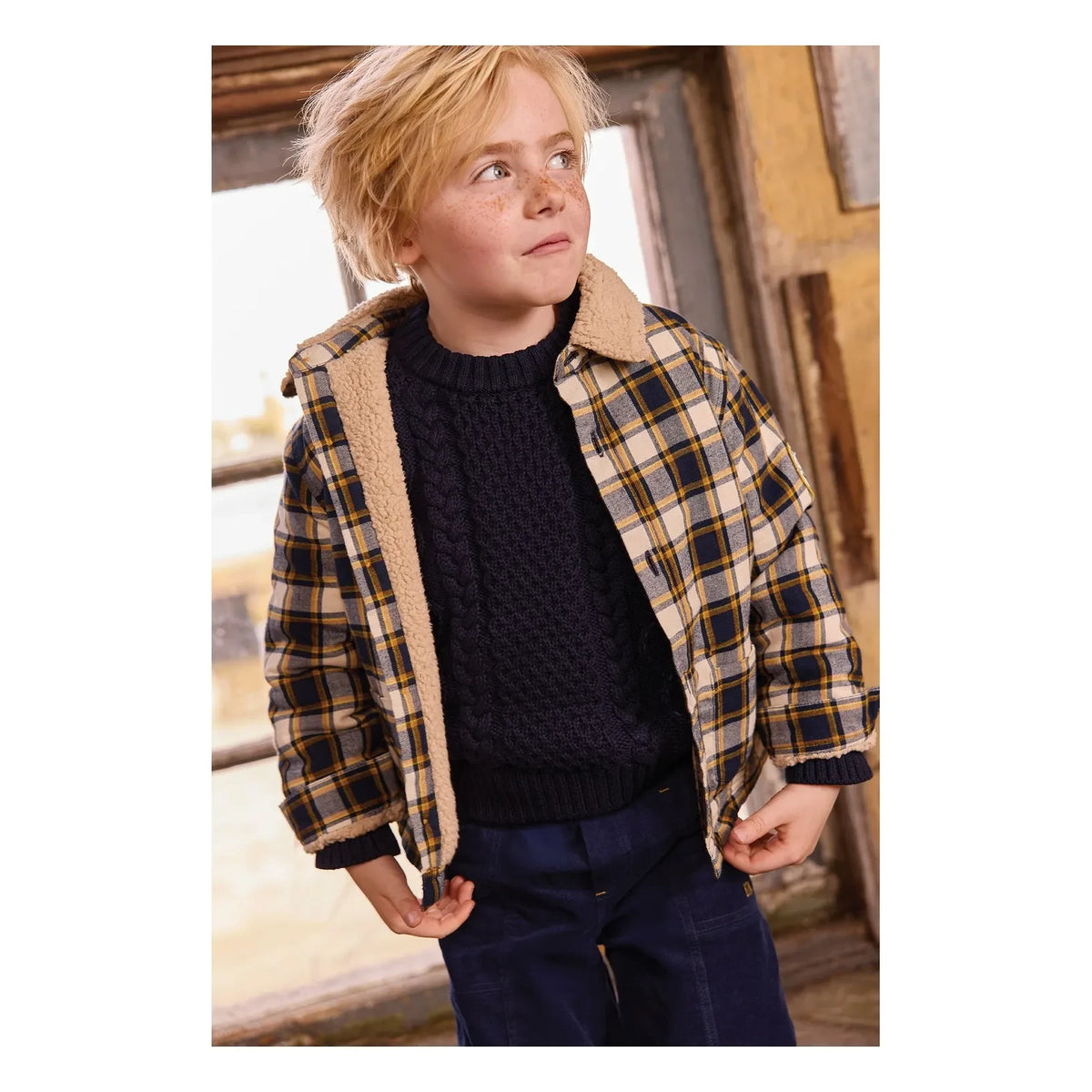 Bonton - Piloti Checkered Jacket | White