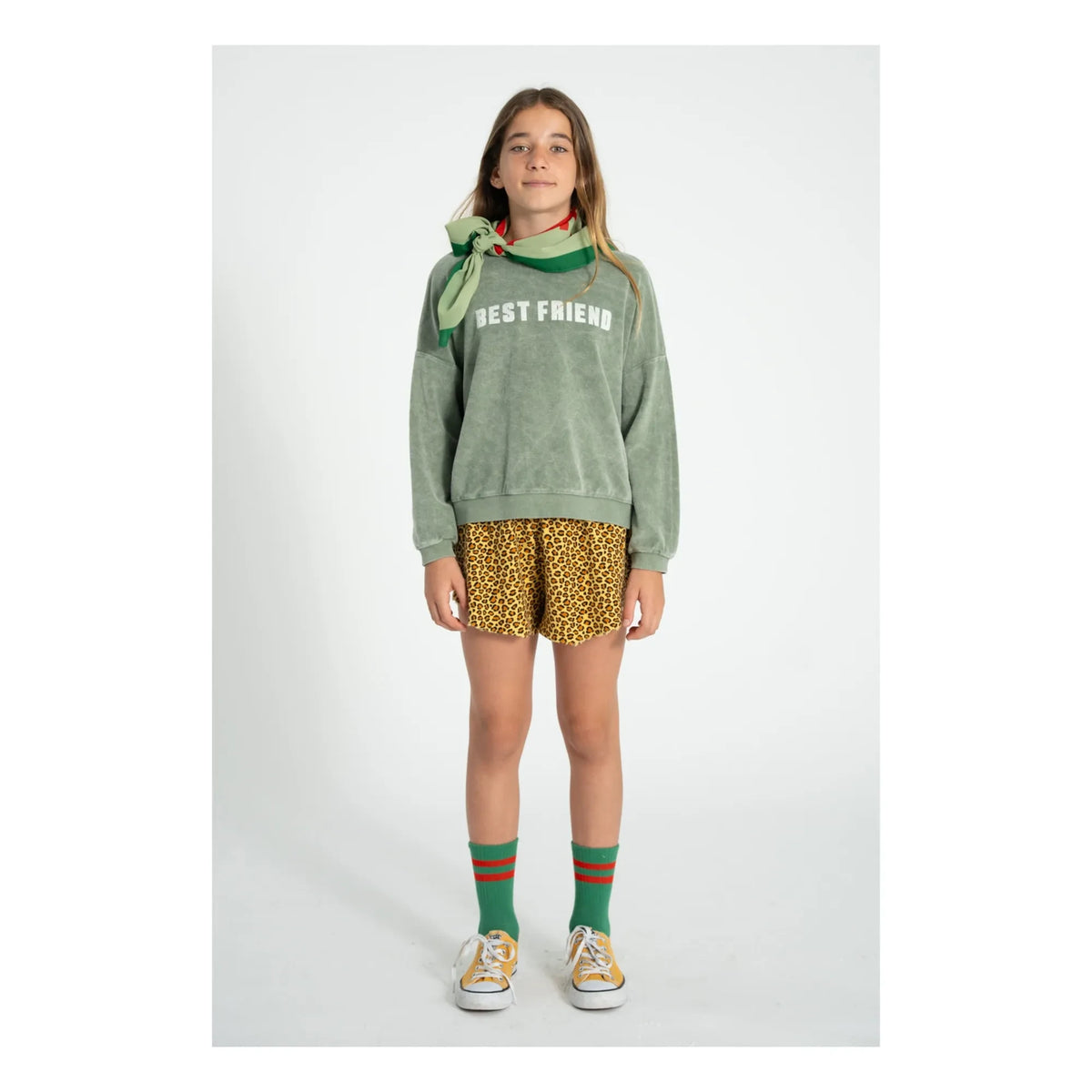 Piupiuchick - Best Friend Organic Cotton Towel Sweatshirt | Dark Green
