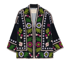 SISSEL EDELBO - Timothy Embroidered Belted Jacket | Black