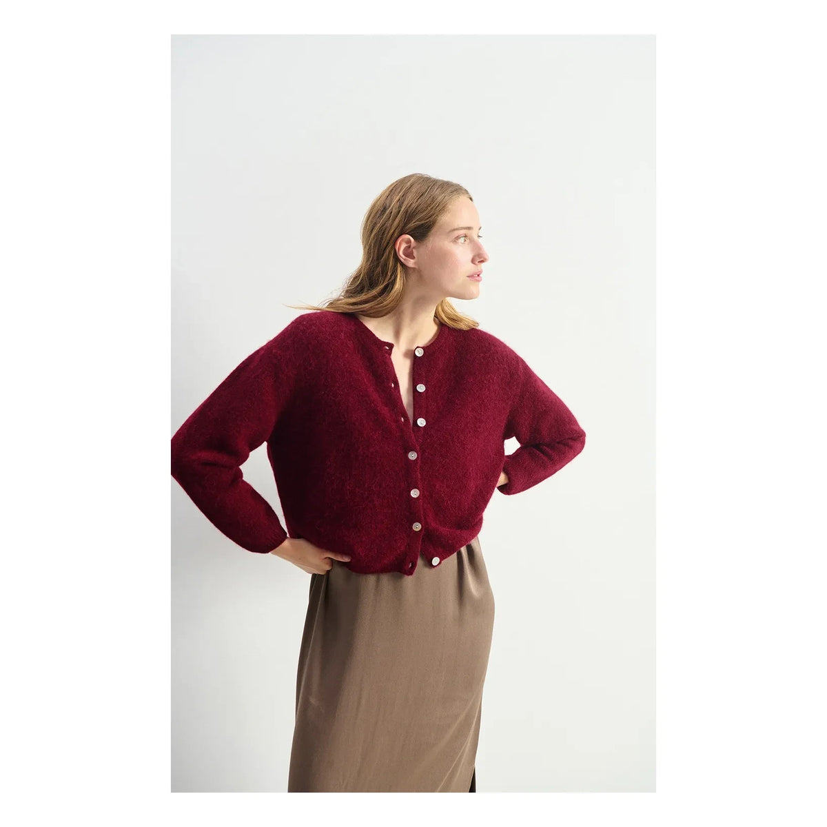 American Vintage - Vitow Alpaca Cardigan | Cherry Wood