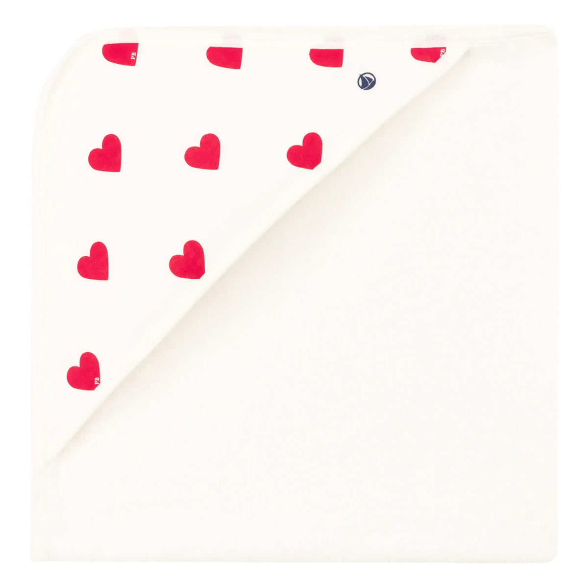Petit Bateau - Madela Heart Bath Square | White