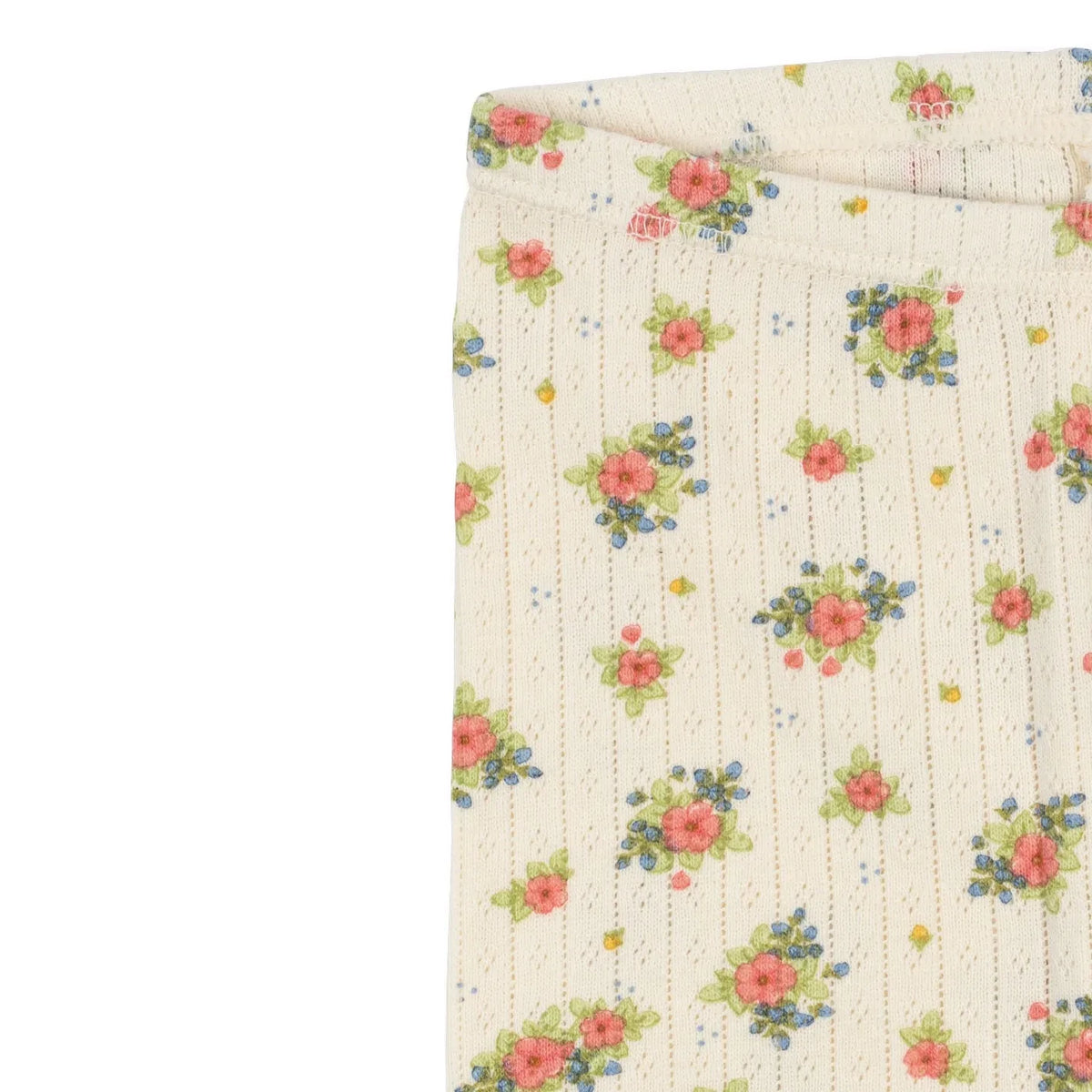 Konges Sløjd - Minnie Floral Pointelle Leggings, Organic Cotton | Ecru
