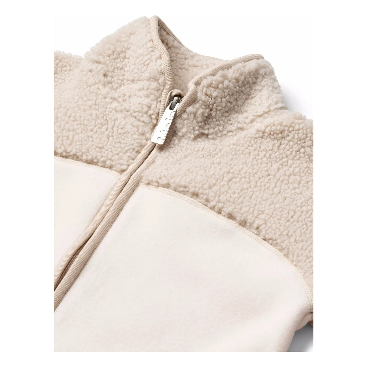 Molo - Ulani Combi Fleece Zippered Sweatshirt Made from Recycled Fibers | Cream