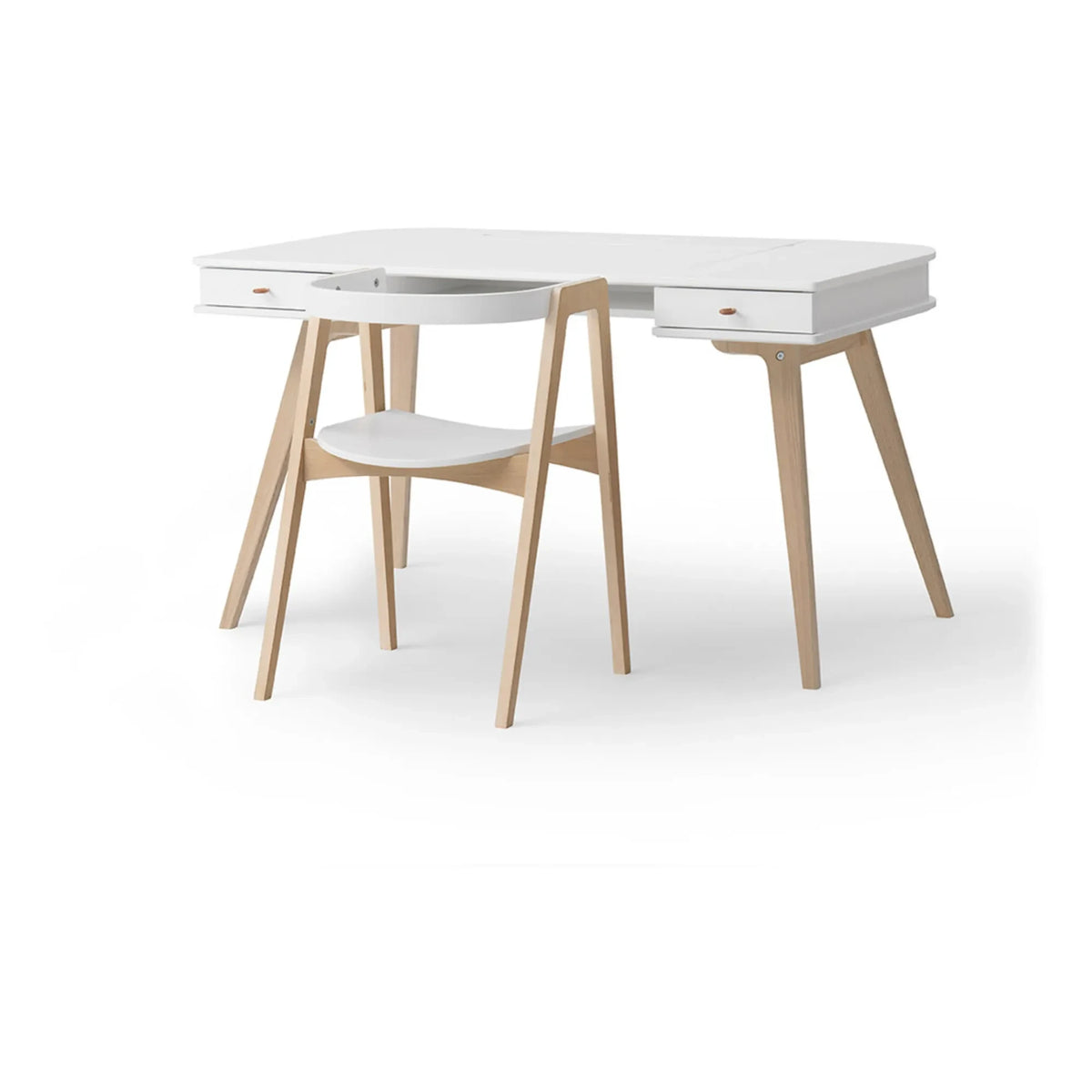 Oliver Furniture - Wooden Table and Chairs, 66 cm | White