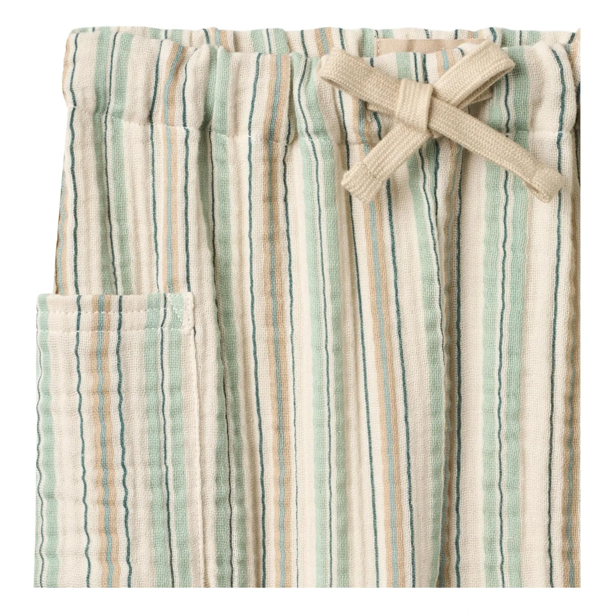 Wheat - Arne Striped Organic Cotton Pants | Light green