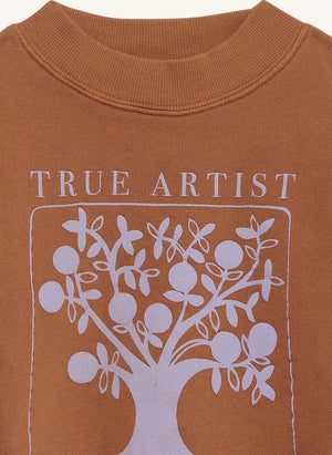 True Artist - Ex Libris organic cotton sweatshirt | Brown