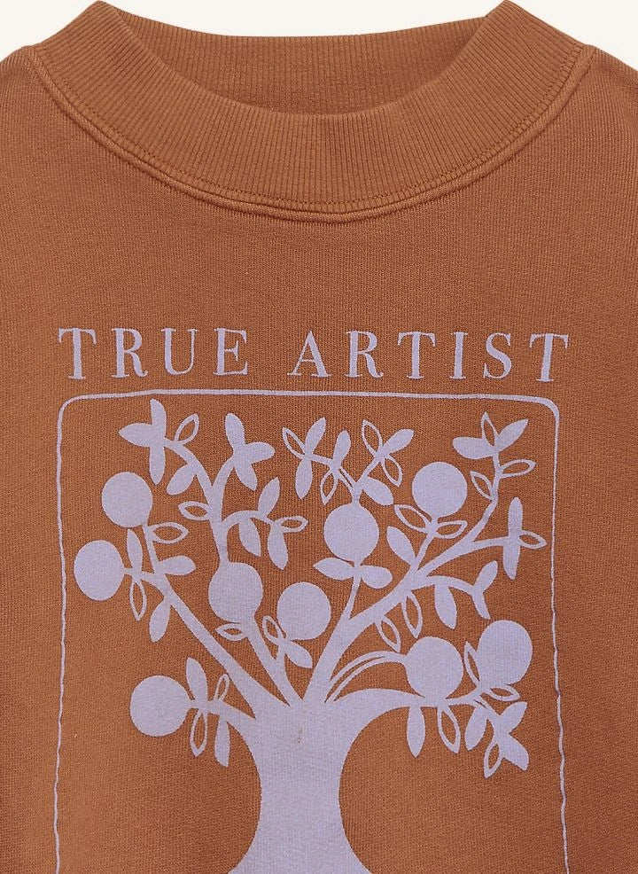 True Artist - Ex Libris organic cotton sweatshirt | Brown