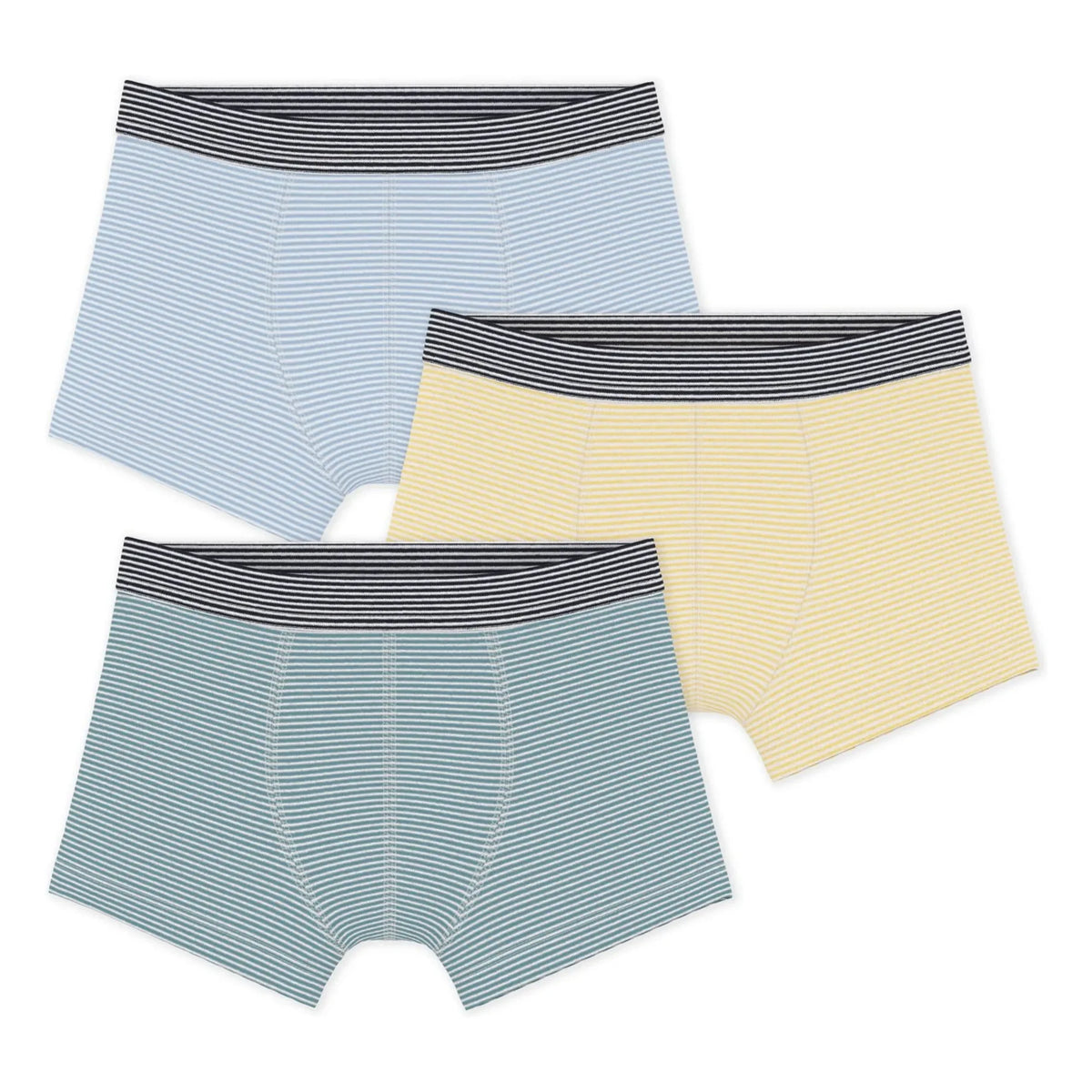 Petit Bateau - 3-Pack Striped Boxer Brief Set | Blue