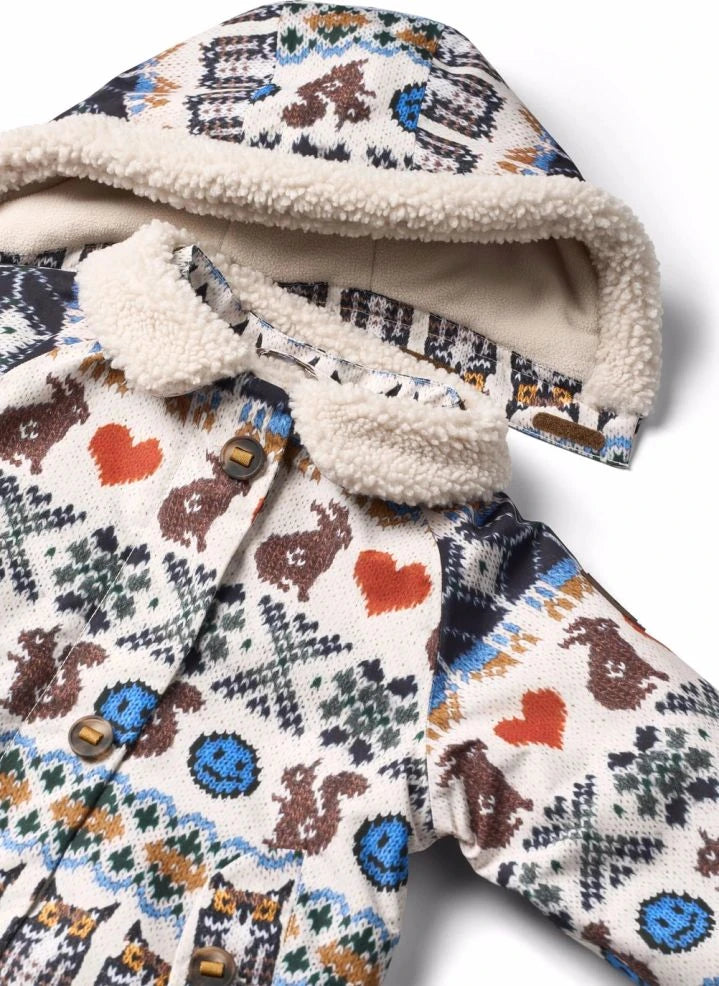 Molo - Hopla Folk Patterned Down Jacket | Cream