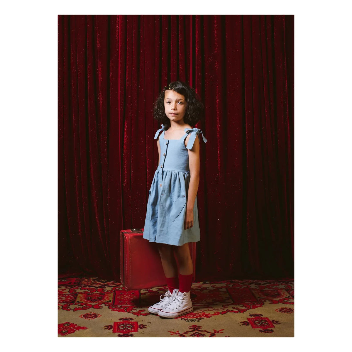 Pepita & Me - Button-Down Dress with Heart-Shaped Pockets | Blue