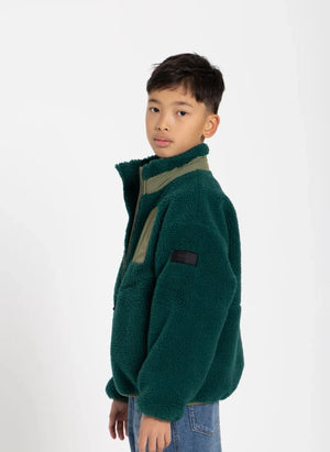 Finger in the nose - Paulo Bi-Material Sherpa Jacket | Green