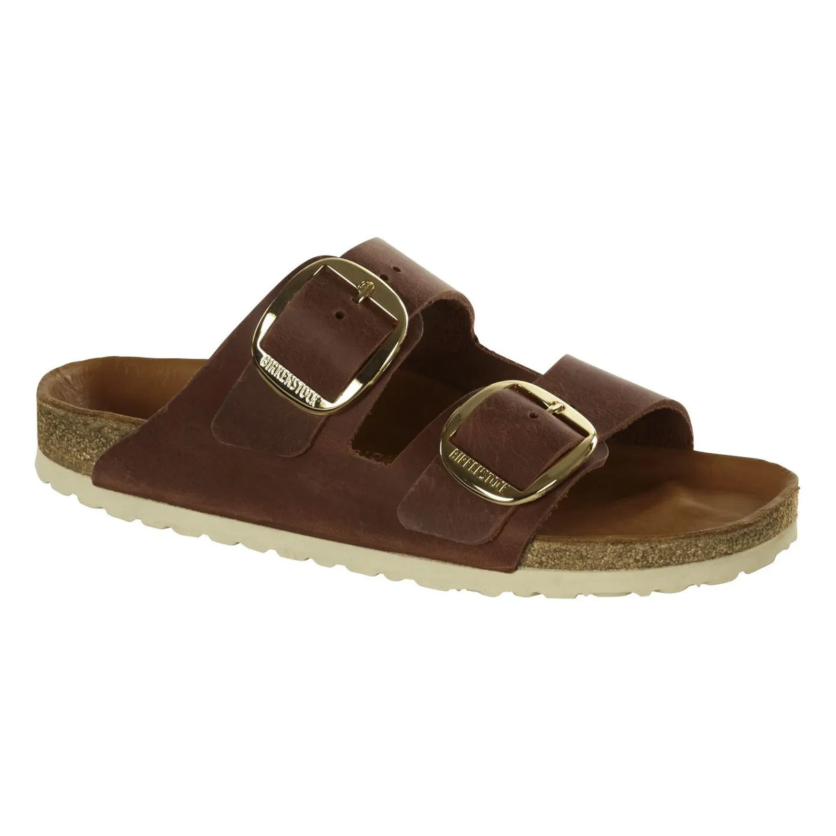 BIRKENSTOCK - Arizona Big Buckle Leather Sandals - Women's Collection | Cognac