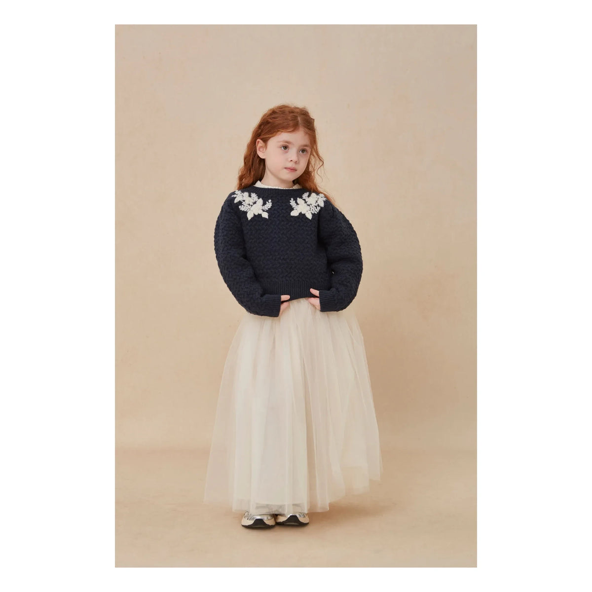 C'era Una Volta - Stefania Embroidered Sweater | Navy Blue