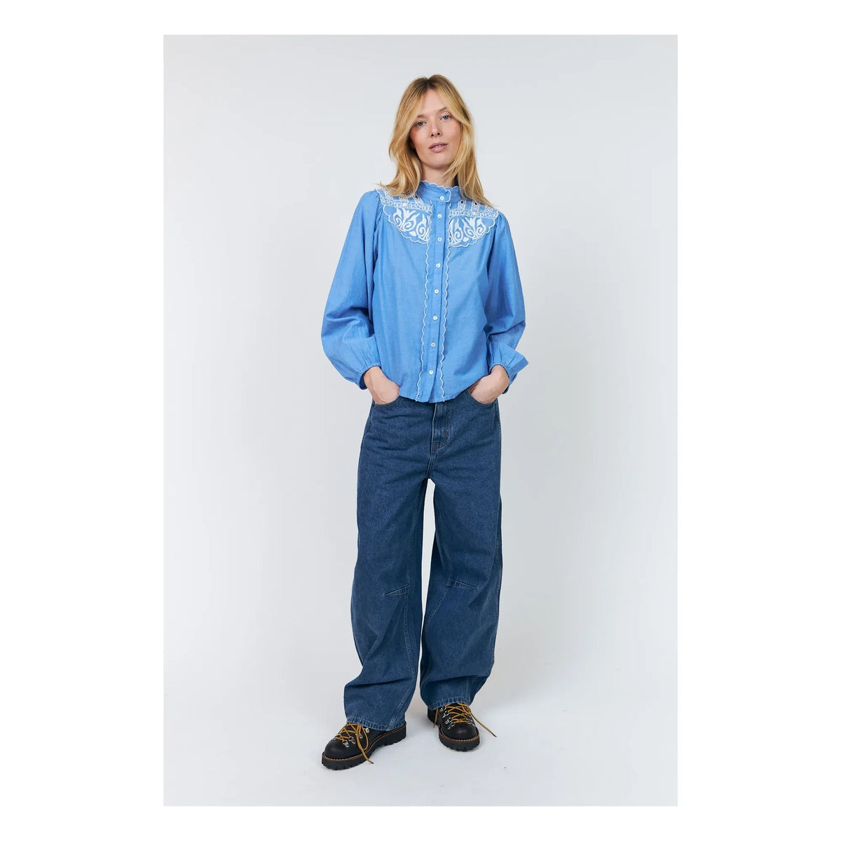 Lollys Laundry - Lia Cotton Blouse | Blue