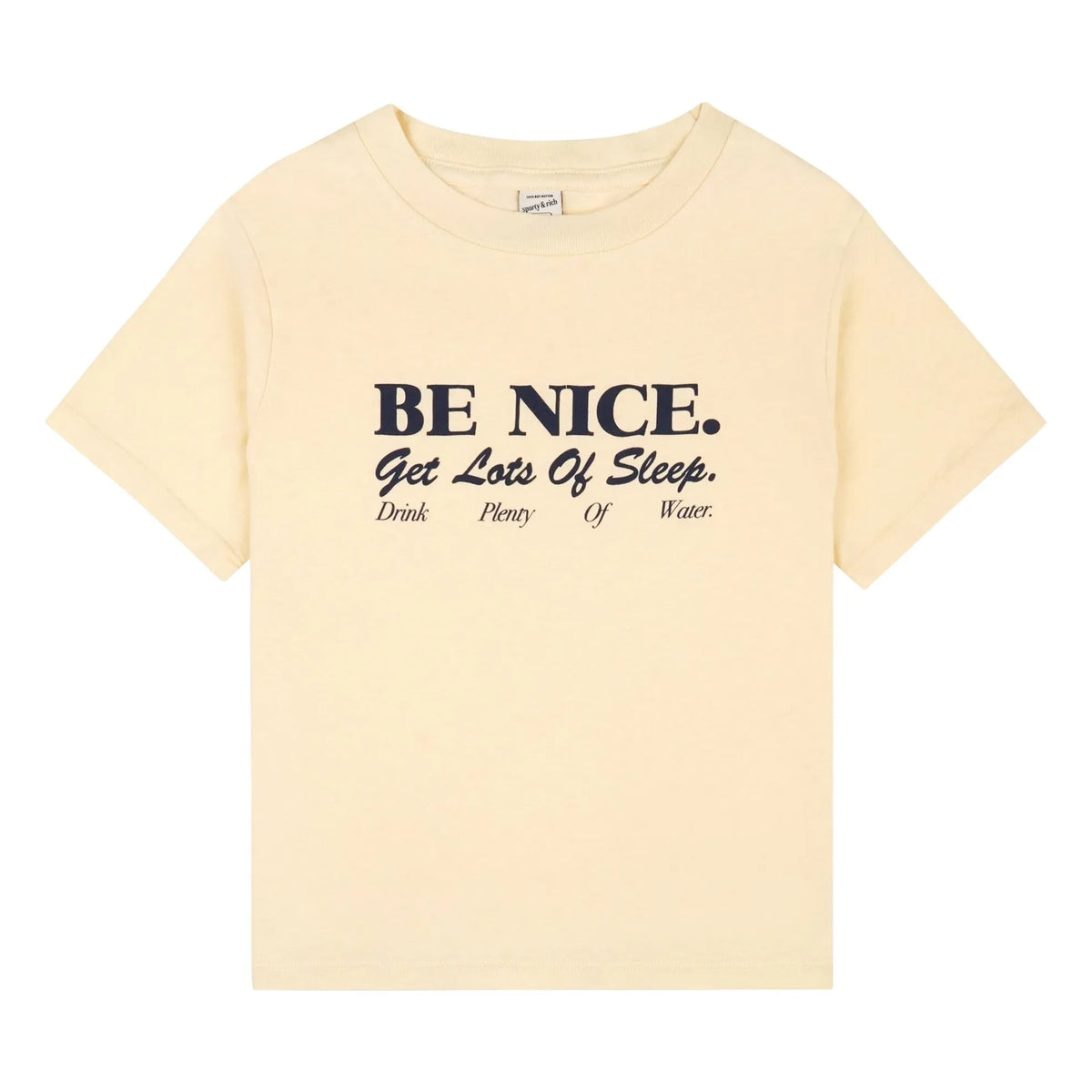 Sporty & Rich - Be Nice T-shirt | Recycled cotton | Pale yellow