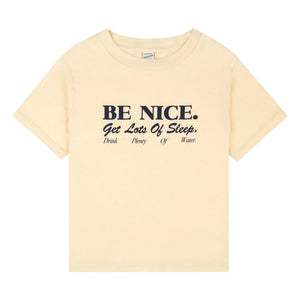 Sporty & Rich - Be Nice T-shirt | Recycled cotton | Pale yellow