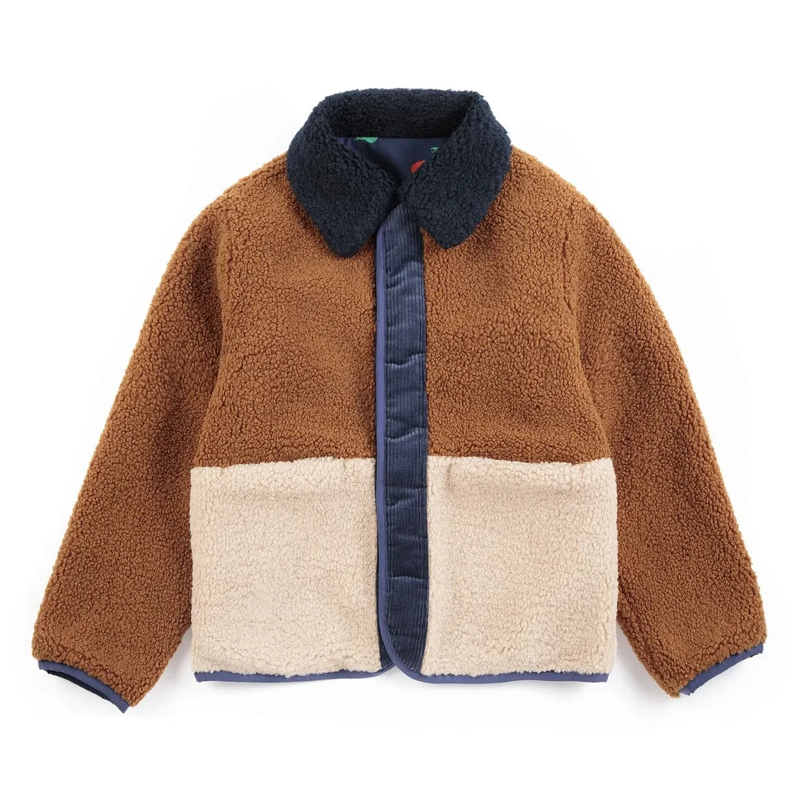 Bobo Choses - Reversible Sherpa Jacket Made from Recycled Fibers | Navy
