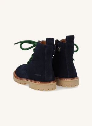 Angulus - Lace-Up Suede Boots | Navy